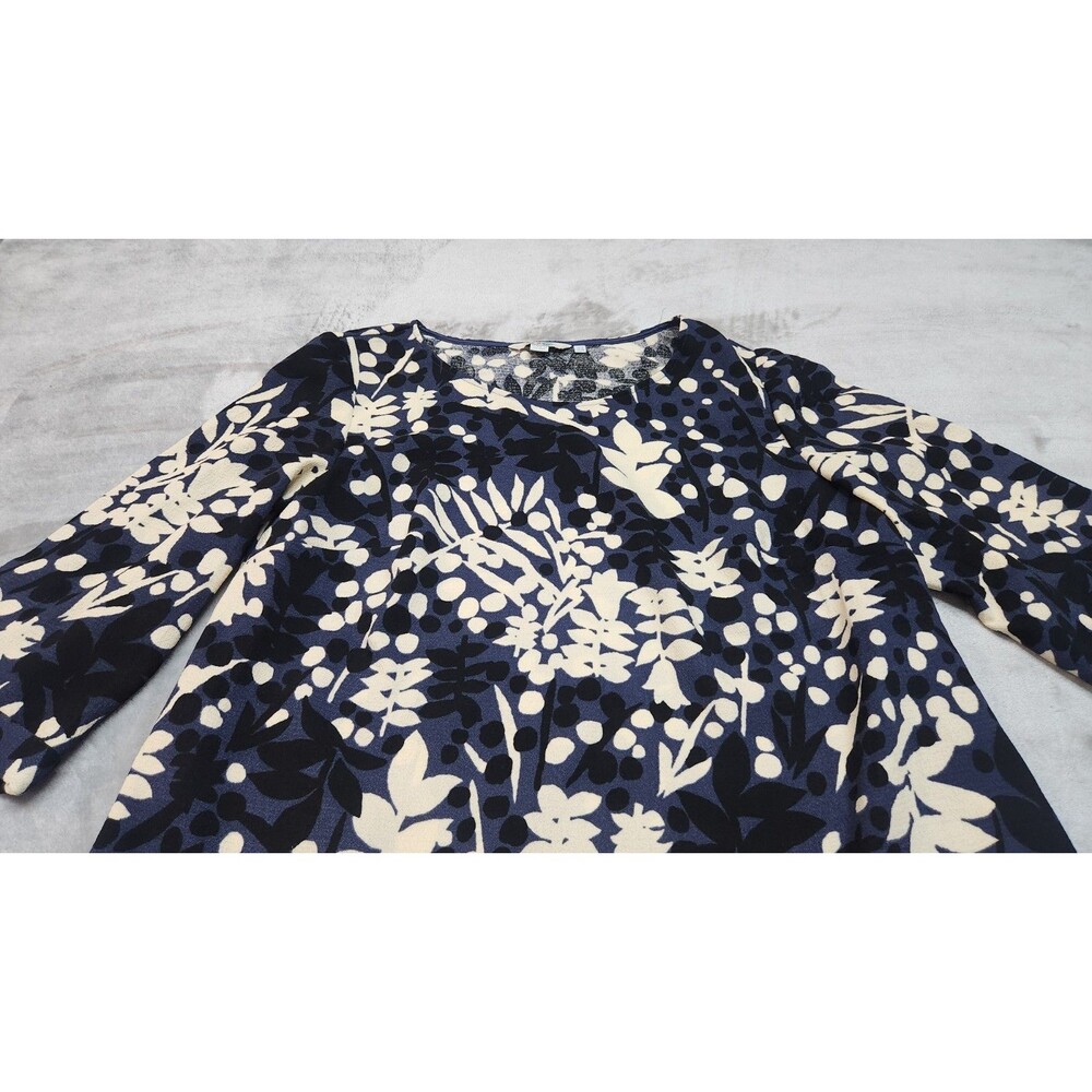 Boden US 10 Blue Floral 3/4 Sleeve Dress